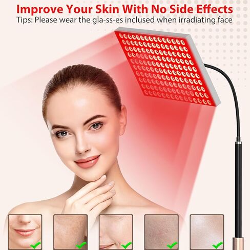 Red Light Therapy for Body and Face, Infrared Light Therapy Lamp 660nm Red Light and 850nm NIR LED Panel Light with Adjustable Stand, Infrared Redlight Therapy Device for Body Use at Home/Office/Gym in Kuwait