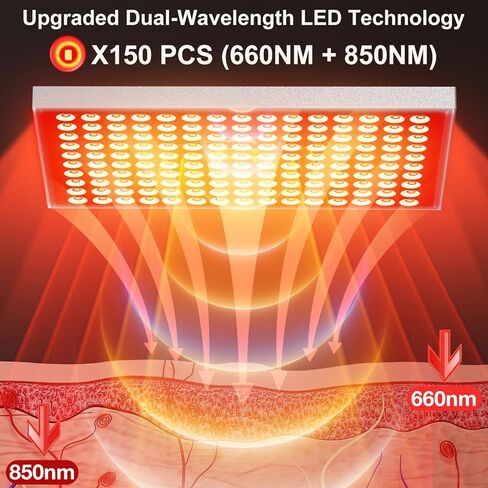 Red Light Therapy for Body and Face, Infrared Light Therapy Lamp 660nm Red Light and 850nm NIR LED Panel Light with Adjustable Stand, Infrared Redlight Therapy Device for Body Use at Home/Office/Gym in Kuwait