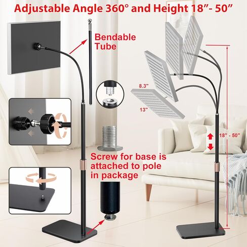 Red Light Therapy for Body and Face, Infrared Light Therapy Lamp 660nm Red Light and 850nm NIR LED Panel Light with Adjustable Stand, Infrared Redlight Therapy Device for Body Use at Home/Office/Gym in Kuwait