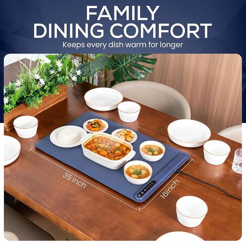 حصيرة تسخين الطعام القابلة للطي من Cosy Chef's Kitchen مع تسخين سطحي كامل في 10 ثوانٍ - وسادة تسخين محمولة مع 6 مستويات درجة حرارة قابلة للتعديل ومؤقت 6 ساعات للبوفيه، والحفلات، والتجمع، والاستخدام اليومي | 24 بوصة × 16 بوصة in Saudi Arabia