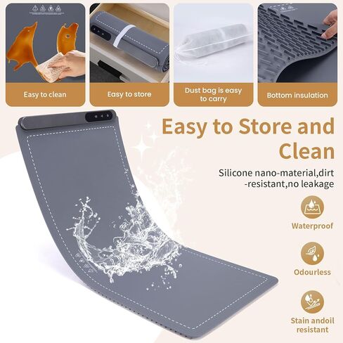 حصيرة تسخين الطعام، حصيرة تسخين الطعام كبيرة جدًا 91.44 سم × 40.64 سم، 580 وات، وسادة تسخين طعام محمولة، صواني تسخين لحفلات البوفيهات، سطح الطاولة، حصيرة تسخين سيليكون كهربائية 6 إعدادات لدرجة الحرارة ومؤقت 6 ساعات in Kuwait