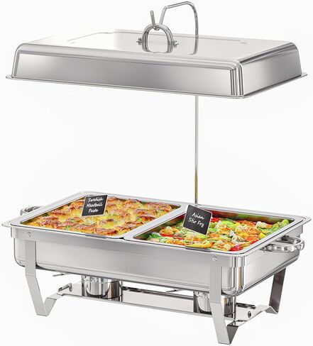 Chafing Dishes Buffet Set for Food Warming and Serving,11QT Stainless Steel Party Trays Warmers for Catering,Weddings,Events with Display and Rolled Edge Design,1 Pack, 3 Compartment in Saudi Arabia