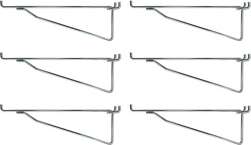 Hillman Brand Metal 12 Inch Mega All Metal Peg Hook Shelf Brackets, Garage organizer Hanger fits 1/8" to 1/4" Pegboard & Slatwall, Compatible with Standard Shelving Units or Boards, USA Made (6 Pack) in Kuwait