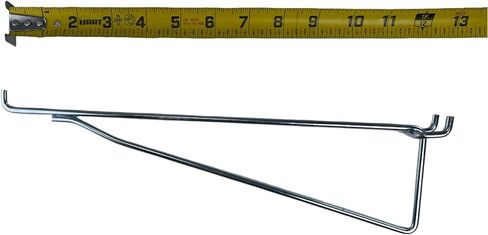 Hillman Brand Metal 12 Inch Mega All Metal Peg Hook Shelf Brackets, Garage organizer Hanger fits 1/8" to 1/4" Pegboard & Slatwall, Compatible with Standard Shelving Units or Boards, USA Made (6 Pack) in Kuwait