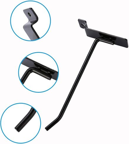 KINGDOM SOLUTIONS – 16-Pack Black Metal Slatwall Hooks (8X 4, 8X 6) – Heavy-Duty Slat Wall Accessories for Garage Organization, Retail Displays & Tool Storage Systems in Saudi Arabia