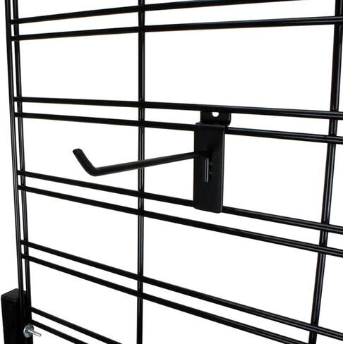 KINGDOM SOLUTIONS – 16-Pack Black Metal Slatwall Hooks (8X 4, 8X 6) – Heavy-Duty Slat Wall Accessories for Garage Organization, Retail Displays & Tool Storage Systems in Saudi Arabia