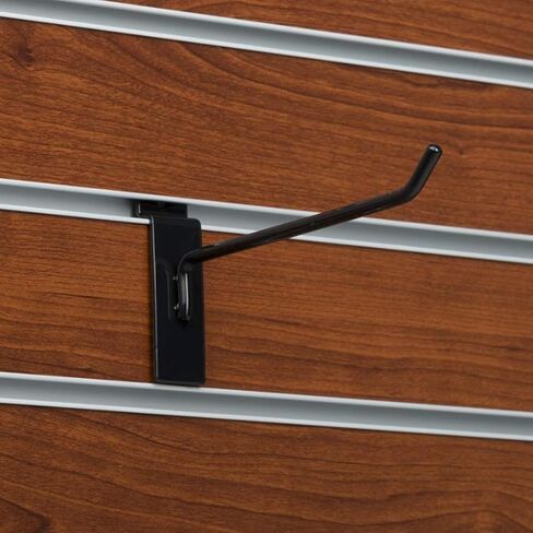 KINGDOM SOLUTIONS – 16-Pack Black Metal Slatwall Hooks (8X 4, 8X 6) – Heavy-Duty Slat Wall Accessories for Garage Organization, Retail Displays & Tool Storage Systems in Saudi Arabia