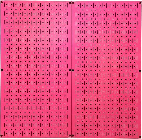 حزمة Pegboard معدنية للتحكم في الحائط من ألواح Pegboard الوردية - لوحتان للتخزين على الحائط باللون الوردي الملون بطول 81.28 سم × عرض 40.64 سم in Saudi Arabia