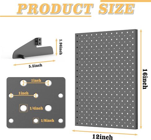 حامل عرض Pegboard Smith من قطعتين معدنيتين على سطح الطاولة للعروض الحرفية - شاشة عرض لوحة ربط على الطاولة مقاس 12 بوصة × 16 بوصة مع 24 خطافًا للمجوهرات (أسود) in Kuwait