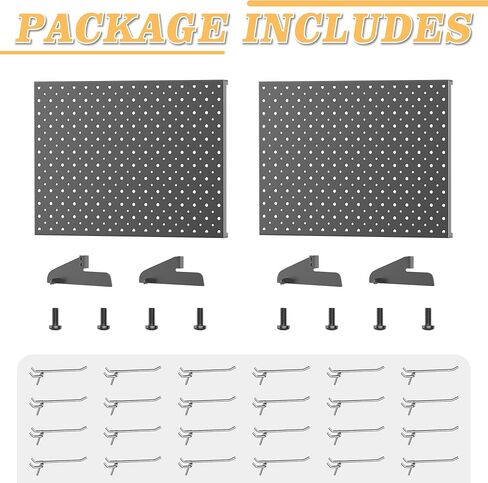 حامل عرض Pegboard Smith من قطعتين معدنيتين على سطح الطاولة للعروض الحرفية - شاشة عرض لوحة ربط على الطاولة مقاس 12 بوصة × 16 بوصة مع 24 خطافًا للمجوهرات (أسود) in Kuwait