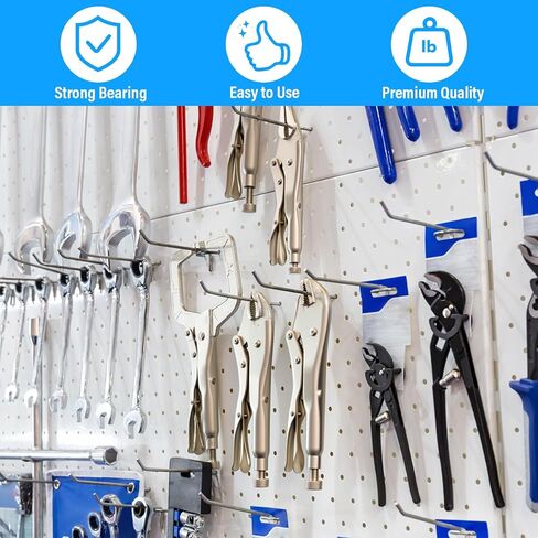 100 Pack Peg Board Hooks Silver 6 Inch Iron Pegboard Organizer Hook, Metal Peg Shelf Hooks for Pegboard 1/8 and 1/4 for Garage, Office,Kitchen, Store in Saudi Arabia