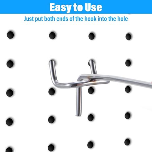 100 Pack Peg Board Hooks Silver 6 Inch Iron Pegboard Organizer Hook, Metal Peg Shelf Hooks for Pegboard 1/8 and 1/4 for Garage, Office,Kitchen, Store in Saudi Arabia