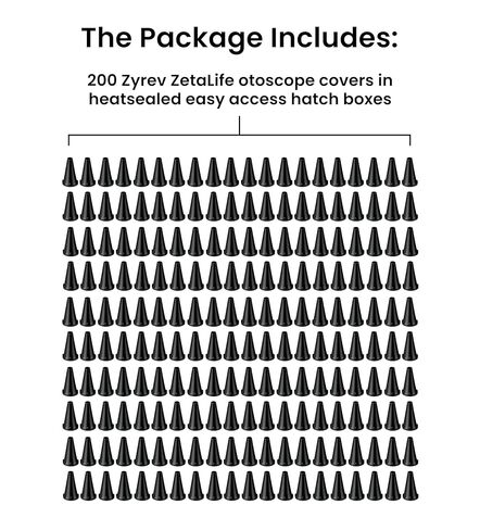 أطراف منظار الأذن Zyrev ZetaLife (عبوة من 200 قطعة) - أطراف منظار الأذن البلاستيكية، منظار الأذن القابل للتصرف - أغطية يمكن التخلص منها مقاس 2.5/4 مم in Kuwait