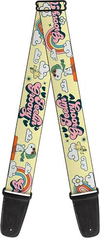 Buckle-Down Peanuts Guitar Strap, Peanuts Snoopy Flying Ace and Woodstock Groovy Quotes Collage, 2 Inches Wide in Kuwait
