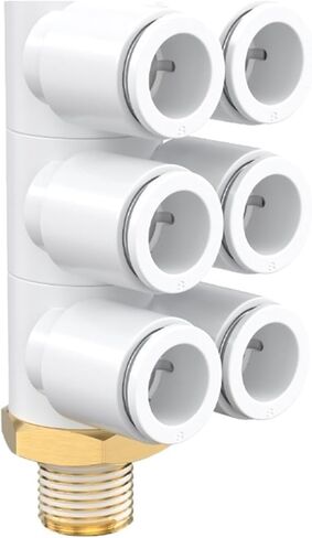 1pcs One-to-six thread double head 6 sets of pneumatic fast plug-in connector KQ2ZT04-01 06-02 08-03 10-04S(KQ2ZT 4-01S) in Saudi Arabia