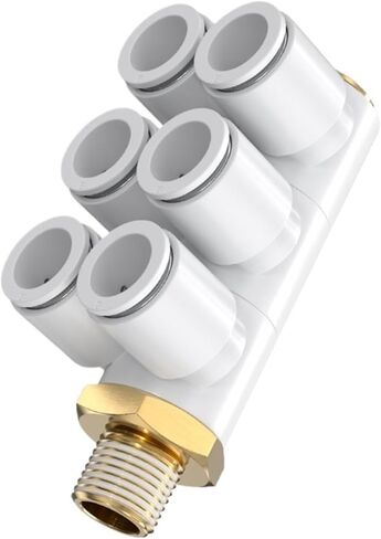 1pcs One-to-six thread double head 6 sets of pneumatic fast plug-in connector KQ2ZT04-01 06-02 08-03 10-04S(KQ2ZT 4-01S) in Saudi Arabia