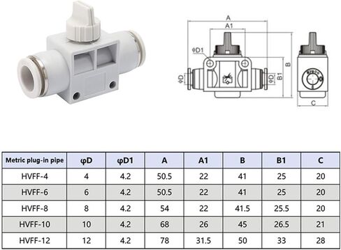 1/10/20 PCS HVFF 4/6/8/10/12/14/16mm Pneumatic Hand Release Valve Push-in Air Tube Quick Exhaust Manual Control Connector(HVFF-14,20 PCS) in Saudi Arabia