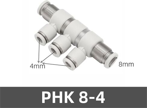1/10PCS PHK Pneumatic Rotary Variable Diameter Five-Way Connector PHK8-4 - Quick Plug Pass Connector, High Air Tightness(PHK8-4,10 PCS) in Saudi Arabia