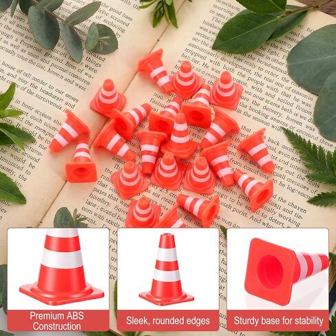 LLOUSSAK 50Pcs Mini Traffic Cones, 1 Inch Plastic Mini Construction Cones, Miniature Road Safety Cone for Training, Sports, Micro Landscape Sand Table, Model Roads in Saudi Arabia