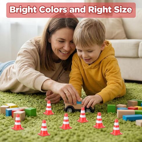 LLOUSSAK 50Pcs Mini Traffic Cones, 1 Inch Plastic Mini Construction Cones, Miniature Road Safety Cone for Training, Sports, Micro Landscape Sand Table, Model Roads in Saudi Arabia