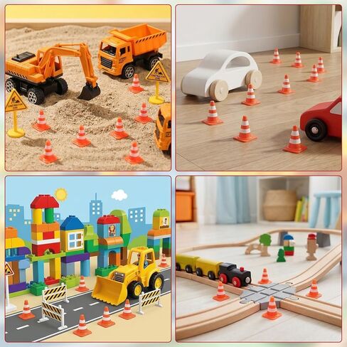 LLOUSSAK 50Pcs Mini Traffic Cones, 1 Inch Plastic Mini Construction Cones, Miniature Road Safety Cone for Training, Sports, Micro Landscape Sand Table, Model Roads in Saudi Arabia
