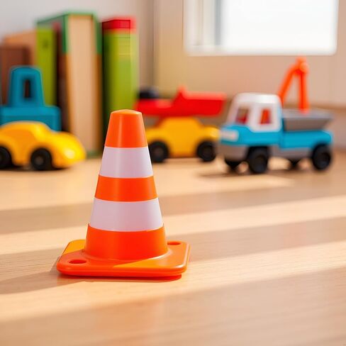 30 Pieces Miniature Road Cone, Orange Mini Traffic Cones, Plastic Roadblock Signs, Model Photo Props, Educational Toys, 1.5 Inches Height, Construction Safety Barriers in Saudi Arabia
