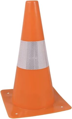Professional Traffic Safety Cone, 12 Inch Height, Orange with Reflective Stripe, Heavy Duty Construction for Road and Construction Safety in Saudi Arabia