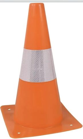 Professional Traffic Safety Cone, 12 Inch Height, Orange with Reflective Stripe, Heavy Duty Construction for Road and Construction Safety in Saudi Arabia