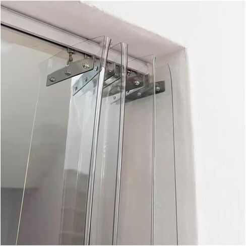 طقم ستائر شريط PVC - ستارة باب شفافة قابلة للطي للانزلاق والتعليق، حاجز بلاستيكي 105 × 210 سم للمنزل والمكتب، سهلة التركيب، متينة ومرنة in Kuwait