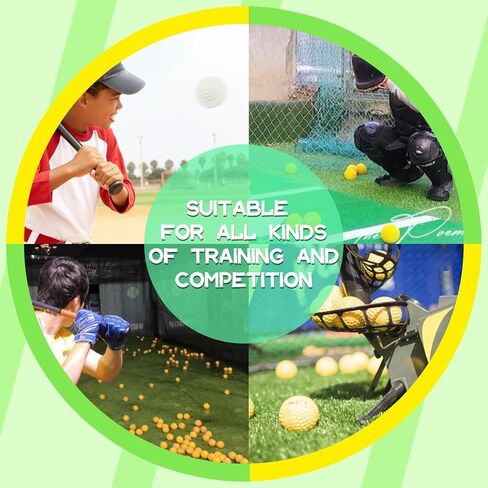 12 Pack Yellow Dimpled Baseballs, 9-Inch Pitching Machine Baseballs for Hand-Eye Coordination, Hitting and Fielding Practice in Saudi Arabia