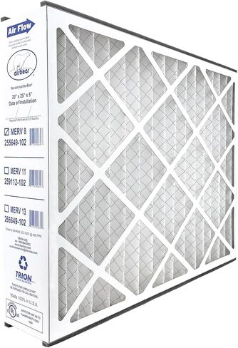 Air Bear 20x25x5 Pleated HVAC Air Filter MERV 8 (4-Pack) (actual size: 19.75" x 24.25" x 4.9" in.) compatible part number 255649-102 in Kuwait