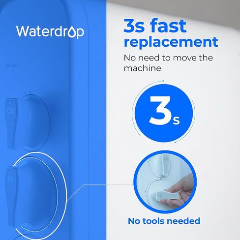 Waterdrop G3-2CF Filter, Replacement for Waterdrop G3-W & G3P600 & G3P800 Reverse Osmosis System, Pack of 2 G3-N1CF, 6-month Lifetime in Saudi Arabia