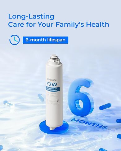 Waterdrop F2W Filter, Only Replacement for X8-PRO & X12-PRO Dual Flow Tankless Reverse Osmosis System, 6-month Lifetime in Saudi Arabia