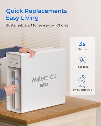 Waterdrop F2W Filter, Only Replacement for X8-PRO & X12-PRO Dual Flow Tankless Reverse Osmosis System, 6-month Lifetime in Saudi Arabia