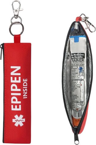 MEDMAX 1 Pack Insulated Slim Epipen Carry Case, Portable Double Sided Emergency Printing Medical Pouch Holder for One Epipen Allergy Medicine Essentials in Saudi Arabia