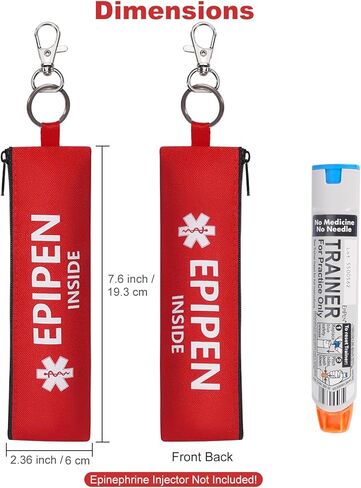 MEDMAX 1 Pack Insulated Slim Epipen Carry Case, Portable Double Sided Emergency Printing Medical Pouch Holder for One Epipen Allergy Medicine Essentials in Saudi Arabia