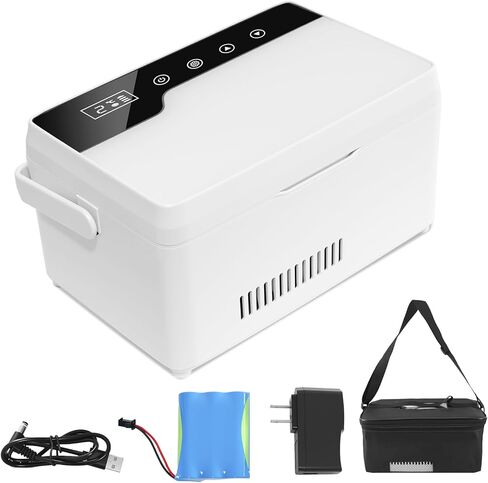 Electric Travel Insulin Cooler Case TSA Appoved, Mini Insulin Fridge Box, Portable Insulin Refrigerator, Rechargeable Diabetic Cooler Box, 2-18℃, Temperature Display, Built-in Battery (Large) in Kuwait