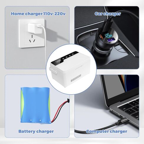 Electric Travel Insulin Cooler Case TSA Appoved, Mini Insulin Fridge Box, Portable Insulin Refrigerator, Rechargeable Diabetic Cooler Box, 2-18℃, Temperature Display, Built-in Battery (Large) in Kuwait