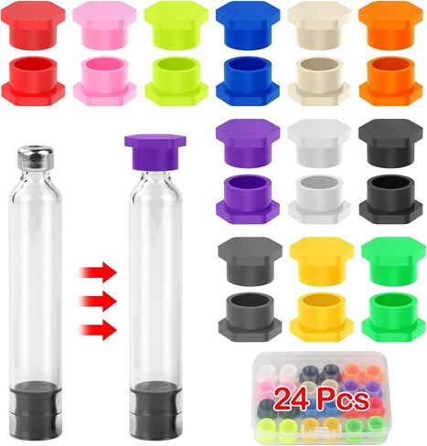 GFYYBKJ 24 قطعة من أغطية خرطوشة 3 مل، تستخدم لخراطيش أقلام 3 مل (12 مم × 64 مم)، غطاء مقاوم للتسرب والغبار وأغطية مقاومة in Kuwait