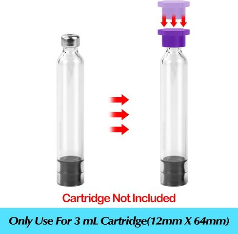 GFYYBKJ 24 قطعة من أغطية خرطوشة 3 مل، تستخدم لخراطيش أقلام 3 مل (12 مم × 64 مم)، غطاء مقاوم للتسرب والغبار وأغطية مقاومة in Kuwait