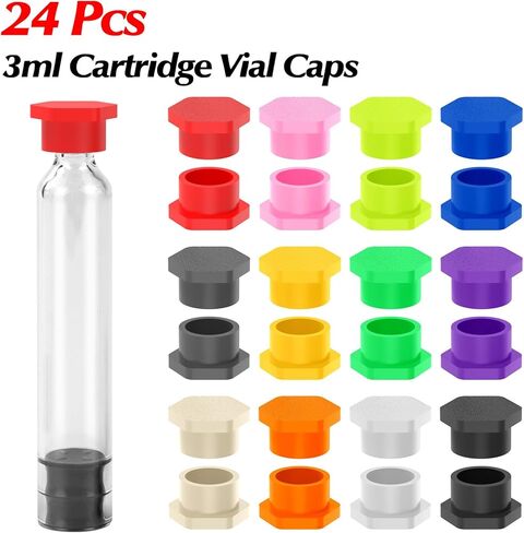 GFYYBKJ 24 قطعة من أغطية خرطوشة 3 مل، تستخدم لخراطيش أقلام 3 مل (12 مم × 64 مم)، غطاء مقاوم للتسرب والغبار وأغطية مقاومة in Kuwait