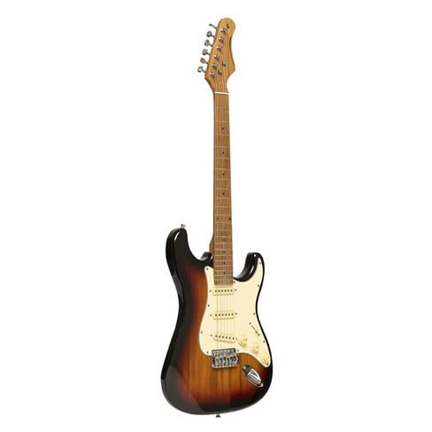 Stagg SES-55 SNB Series 55 Electric Guitar with Solid Paulownia Body l Tempered Maple Neck l 22 Fret Maple Fingerboard l Aged White 3-Ply Pickguard l Brilliant Sunburst Finish in Saudi Arabia