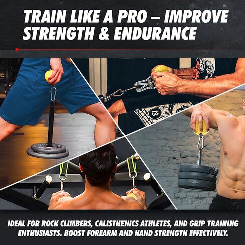 Pull Up Grips Ball – Enhance Grip Strength & Forearm Training – 2.8inch Non-Slip Surface Grip Balls – Includes Carabiners & Straps – Max Load 530lbs – Ideal for Climbing, Calisthenics in Kuwait