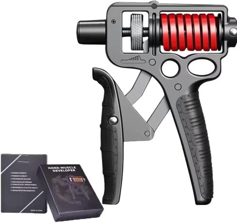 Adjustable 10–400 lb Grip Strength Trainer (Premium Adjustable Grip Strengthener for Forearm Training) Alloy Frame, Titanium-Plated Steel, TPR Non-Slip Handles | Color Black in Saudi Arabia