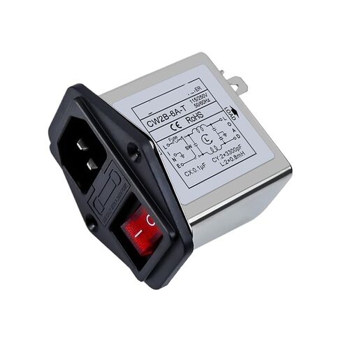 CW2B-3A/6A/10A-T Red Switch Socket Fuse Switch 220V Power Filter(CW2B-6A-T) in Kuwait