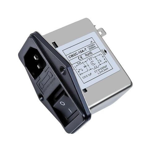 CW2C-3A/6A/10A-T Single Insurance Socket Black Switch 220V Power Filter(CW2C-10A-T) in Kuwait