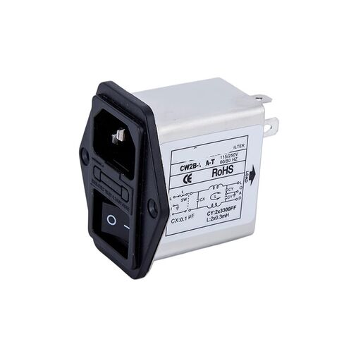 CW2B-3A/6A/10A-T Black Switch Power Filter Anti-Interference 220V Word Socket Fuse Switch(CW2B-6A-T) in Kuwait