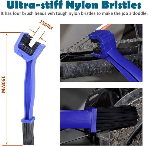 Bike Chain Cleaner, 4 Pcs Bicycle Cleaning Brush Kit for Mountain Bike, Road Bike, BMX, Drivetrain, Gear, Cassett, Motorcycle Chain Brush in Saudi Arabia
