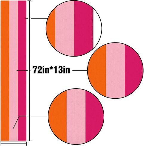 Hot Pink and Orange Party Decoration Table Runner for Sunset Birthday Wedding Fiesta Bridal Shower Party Dining Room Home Kitchen Table Decor (13" x 72") in Saudi Arabia