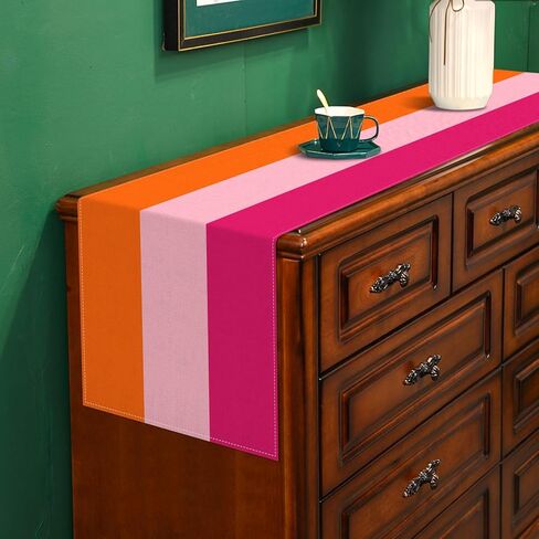 Hot Pink and Orange Party Decoration Table Runner for Sunset Birthday Wedding Fiesta Bridal Shower Party Dining Room Home Kitchen Table Decor (13" x 72") in Saudi Arabia